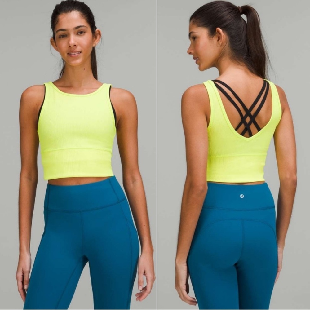 Lululemon Power Pivot Tank Top Ribbed Electric Lemon
